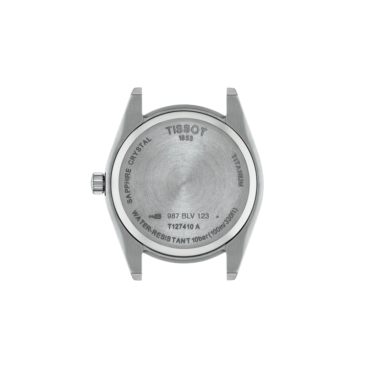 Back view of the watch case Tissot Gentleman 40mm, reference T127.410.44.041.00