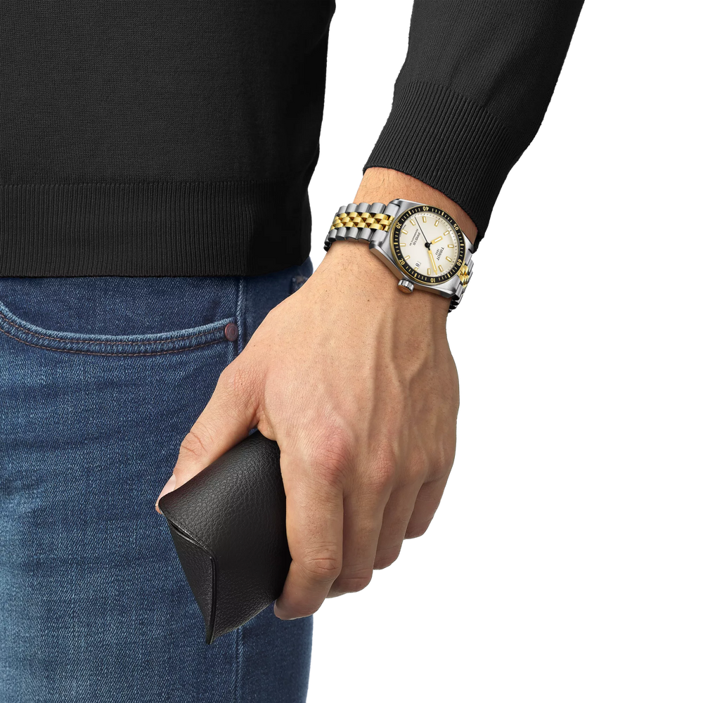 Simulation of the watch Tissot PR516 38mm on a wrist, reference T149.407.22.011.00