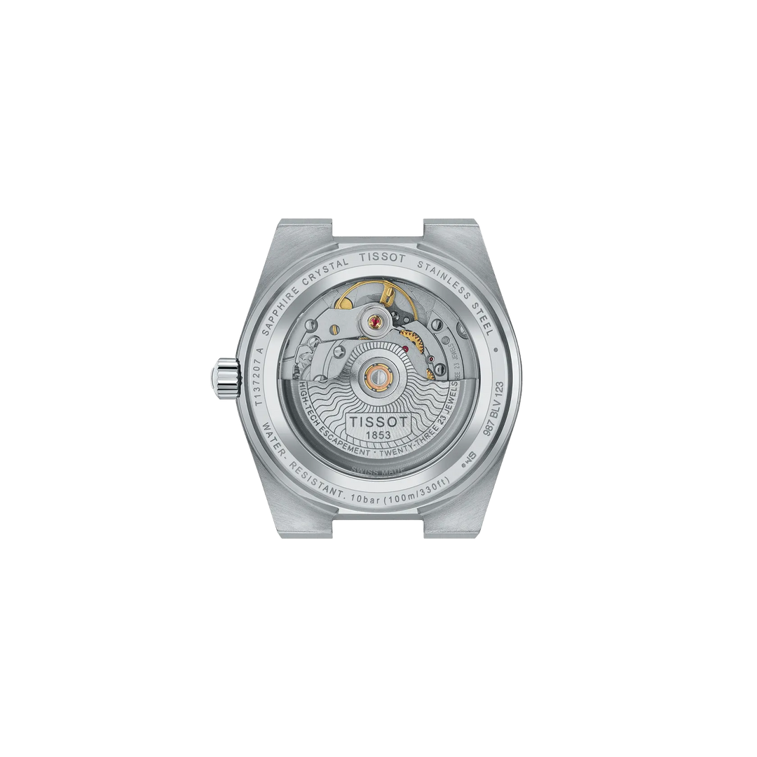 Back view of the watch case Tissot PRX 35mm, reference T137.207.11.111.00