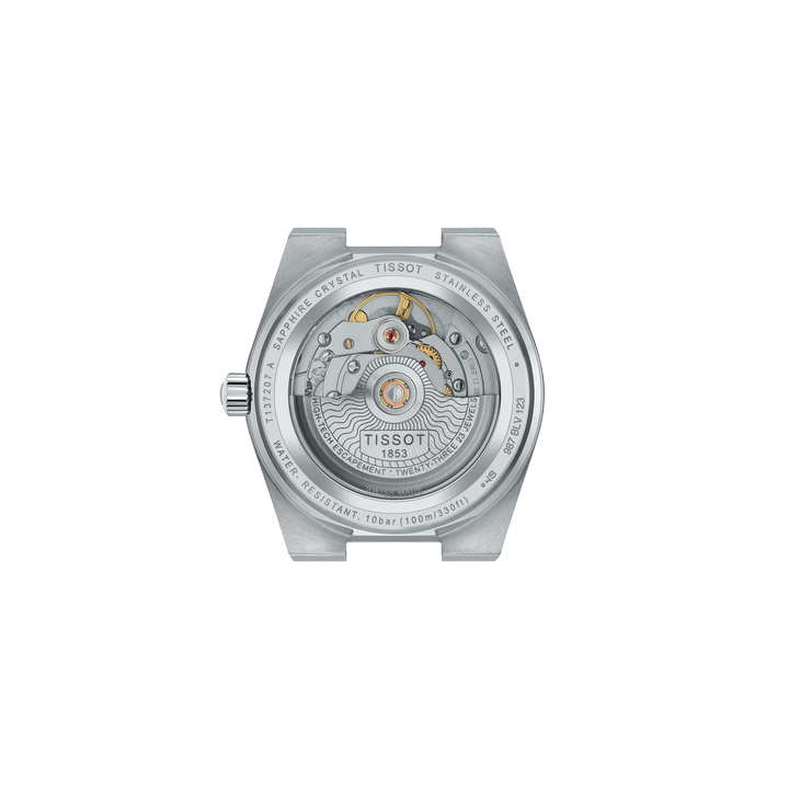Back view of the watch case Tissot PRX 35mm, reference T137.207.11.111.00