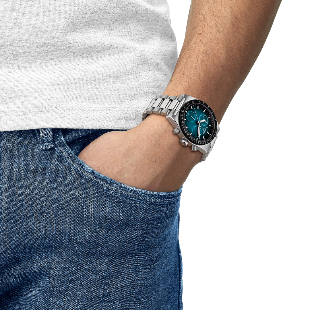 Simulation of the watch Tissot PR516 40mm on a wrist, reference T149.417.11.041.01