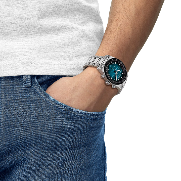 Simulation of the watch Tissot PR516 40mm on a wrist, reference T149.417.11.041.01