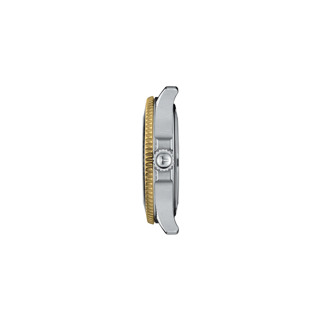Profile view of the watch case Tissot Seastar 1000 36mm, reference T120.210.21.051.00
