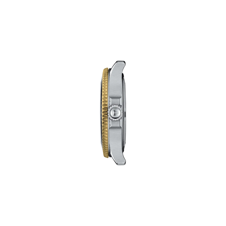Profile view of the watch case Tissot Seastar 1000 36mm, reference T120.210.21.051.00