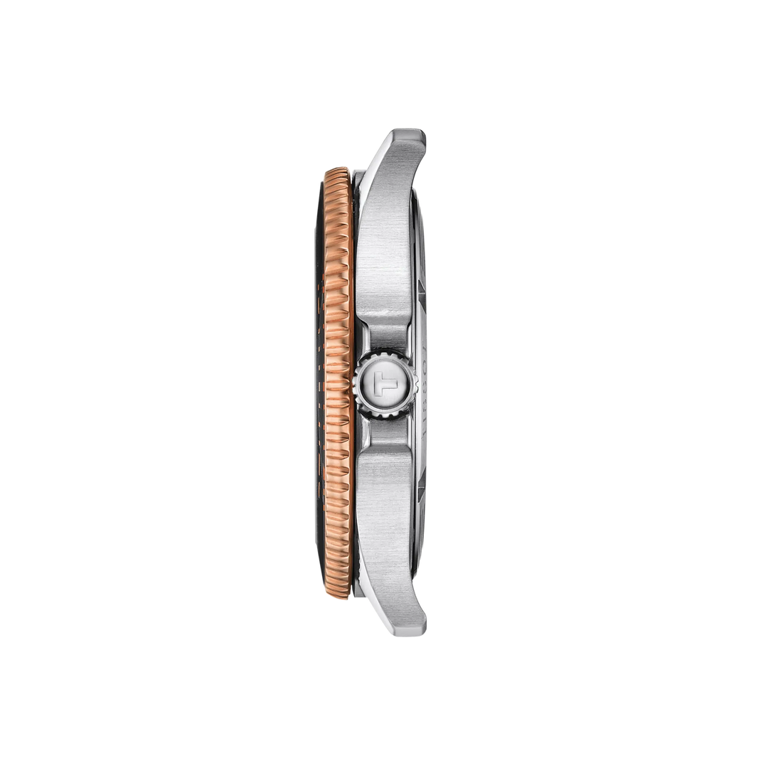 Profile view of the watch case Tissot Seastar 1000 40mm, reference T120.410.22.051.01
