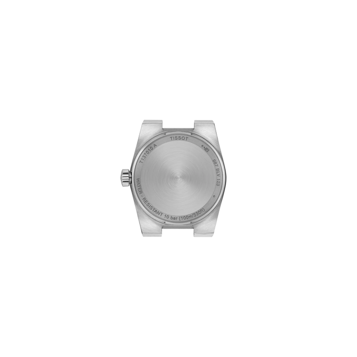 Back view of the watch case Tissot PRX 25mm, reference T137.010.11.351.00