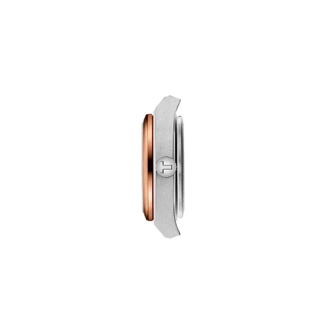 Profile view of the watch case Tissot PRX 25mm, reference T137.010.21.111.00