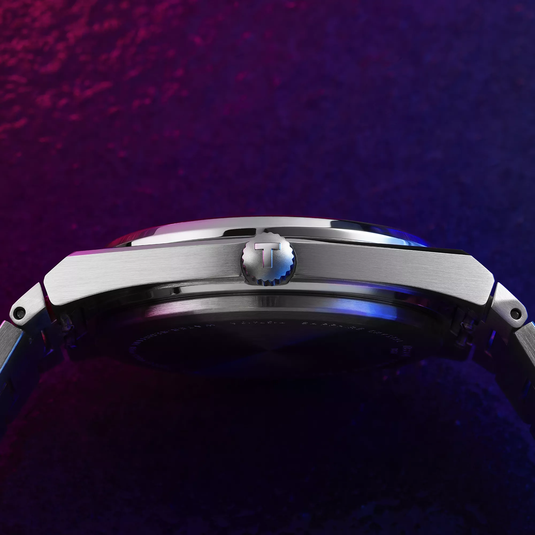 Tissot PRX 40mm watch on a colored background, reference T137.410.11.041.00
