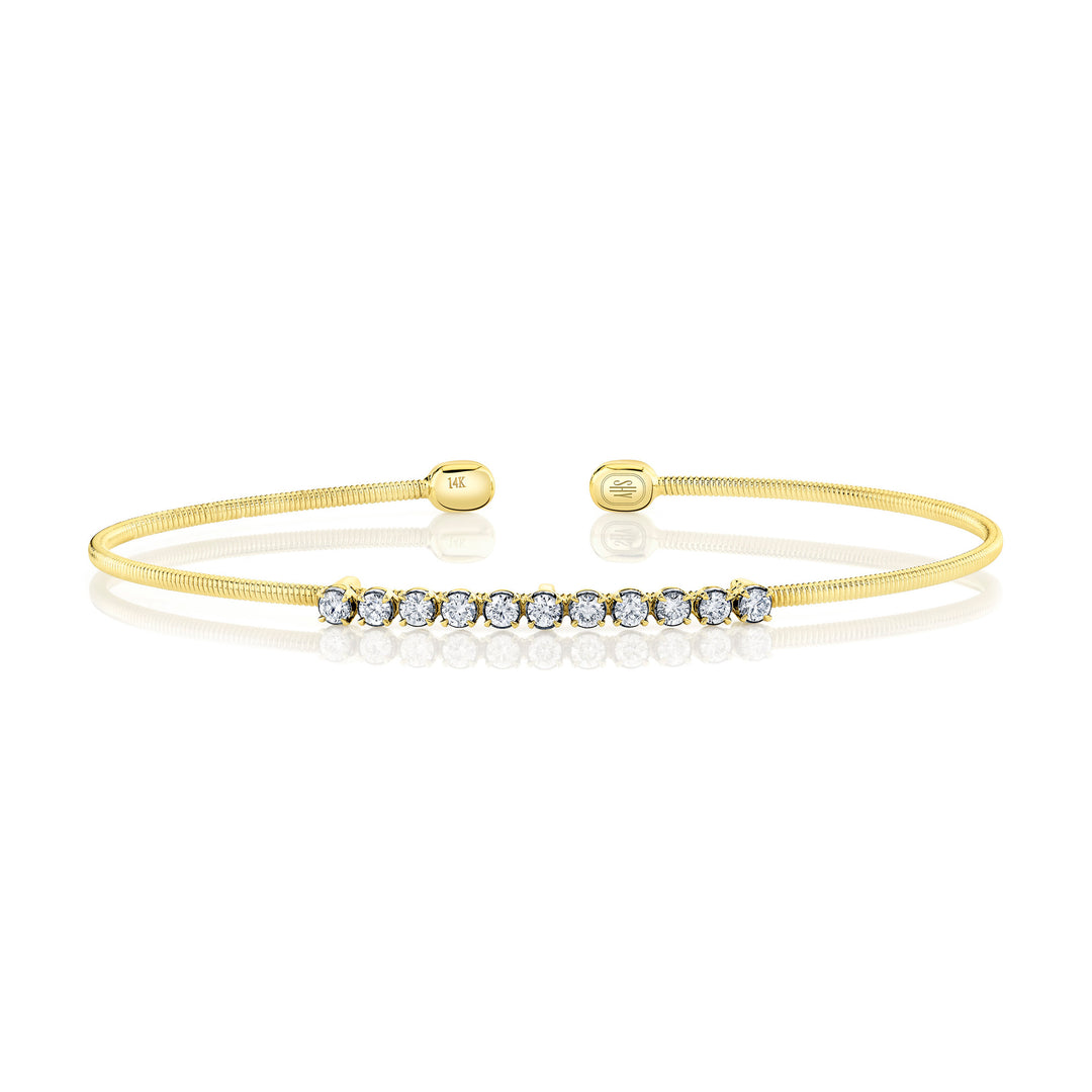 Shy Creation 14K Two-Tone Yellow & White Gold 0.39 TCW Diamond Bangle B22001124ZS