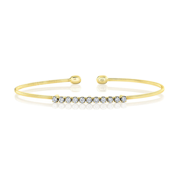 Shy Creation 14K Two-Tone Yellow & White Gold 0.39 TCW Diamond Bangle B22001124ZS