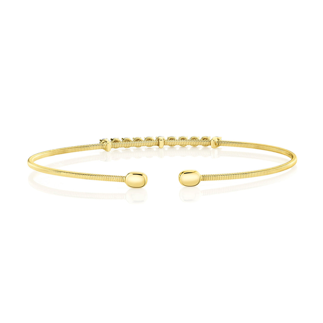 Shy Creation 14K Two-Tone Yellow & White Gold 0.39 TCW Diamond Bangle B22001124ZS