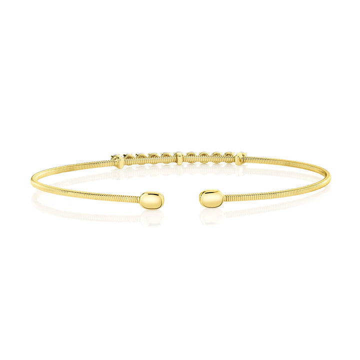 Shy Creation 14K Two-Tone Yellow & White Gold 0.39 TCW Diamond Bangle B22001124ZS