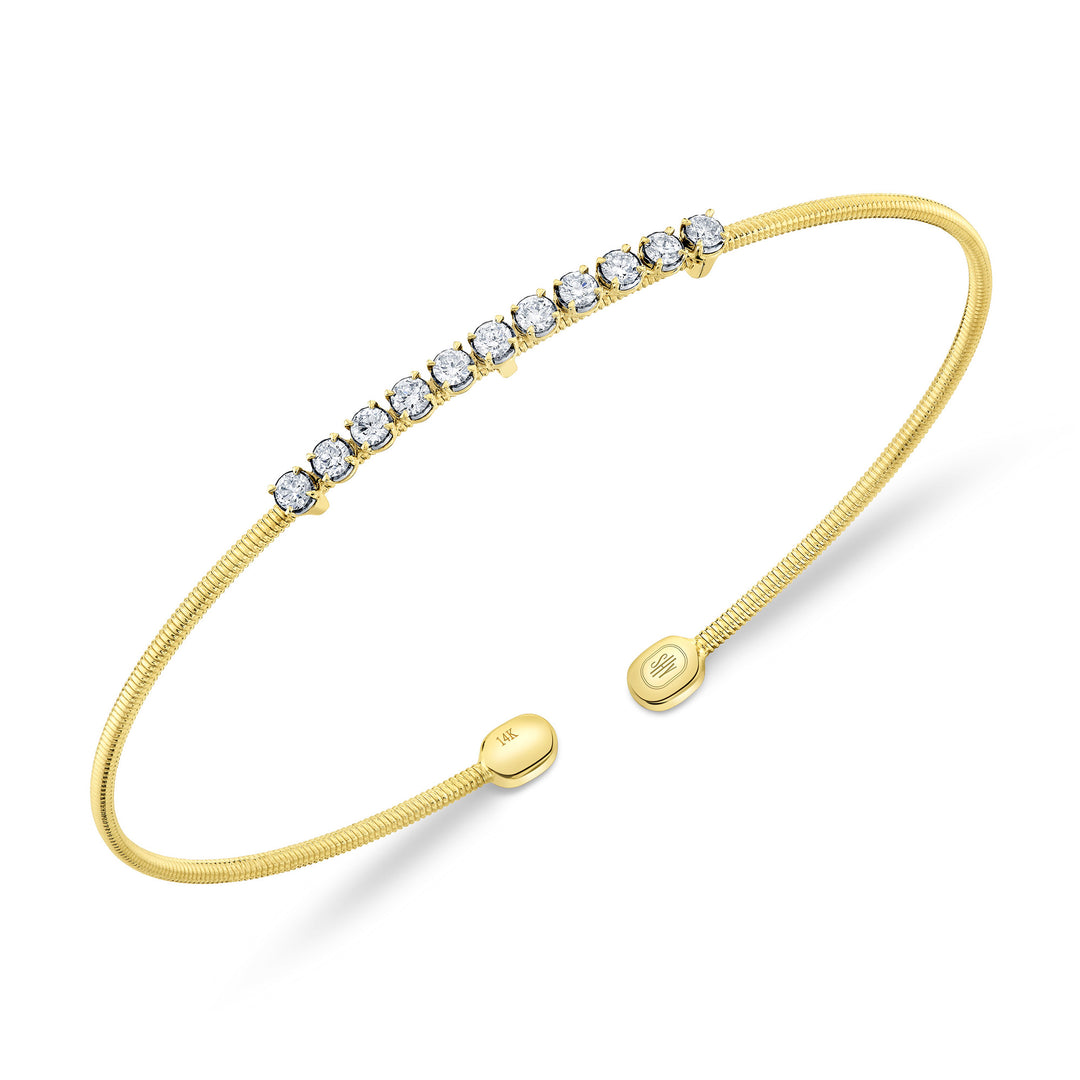 Shy Creation 14K Two-Tone Yellow & White Gold 0.39 TCW Diamond Bangle B22001124ZS