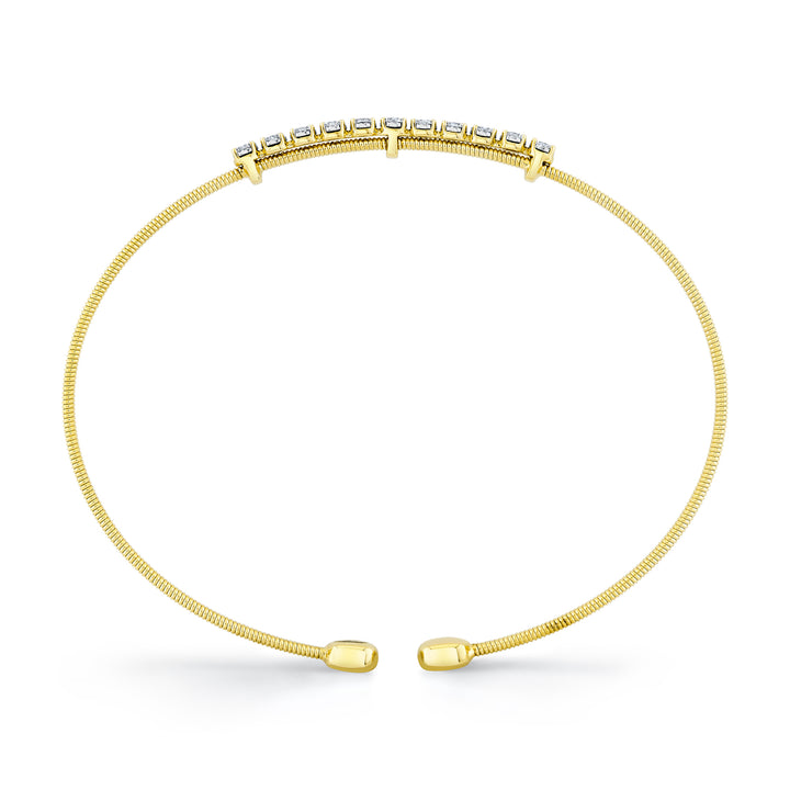 Shy Creation 14K Two-Tone Yellow & White Gold 0.39 TCW Diamond Bangle B22001124ZS