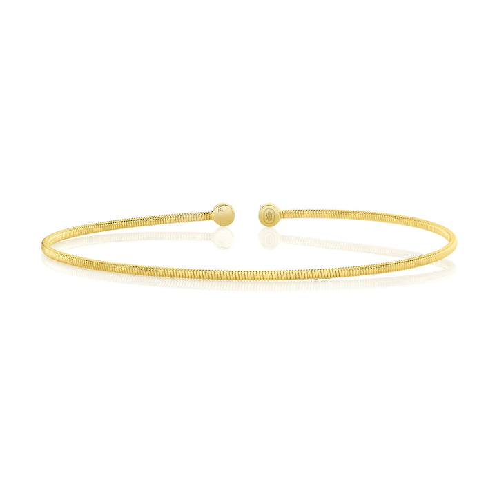 Shy Creation 14K Yellow Gold 0.10 TCW Diamond Bezel Bangle B22001130ZS