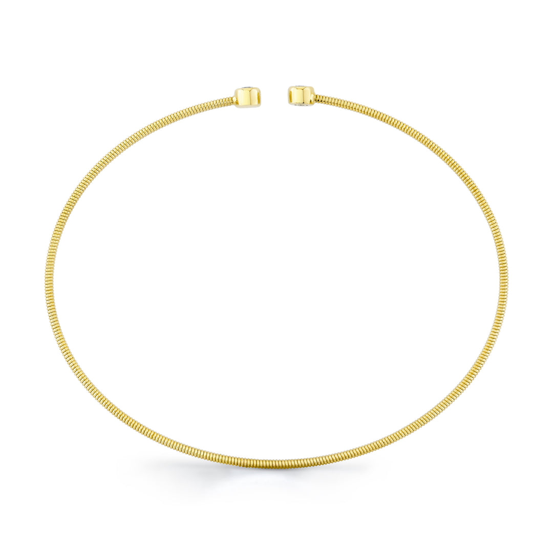 Shy Creation 14K Yellow Gold 0.10 TCW Diamond Bezel Bangle B22001130ZS
