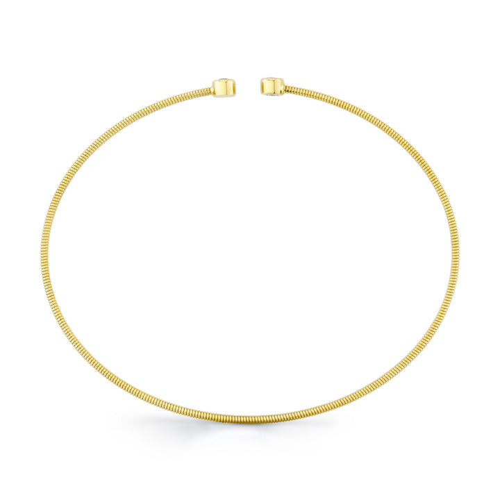 Shy Creation 14K Yellow Gold 0.10 TCW Diamond Bezel Bangle B22001130ZS