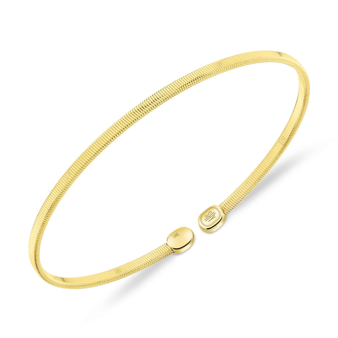 Shy Creation 14K Yellow Gold 2.5MM Bangle B22001133GOV2ZS