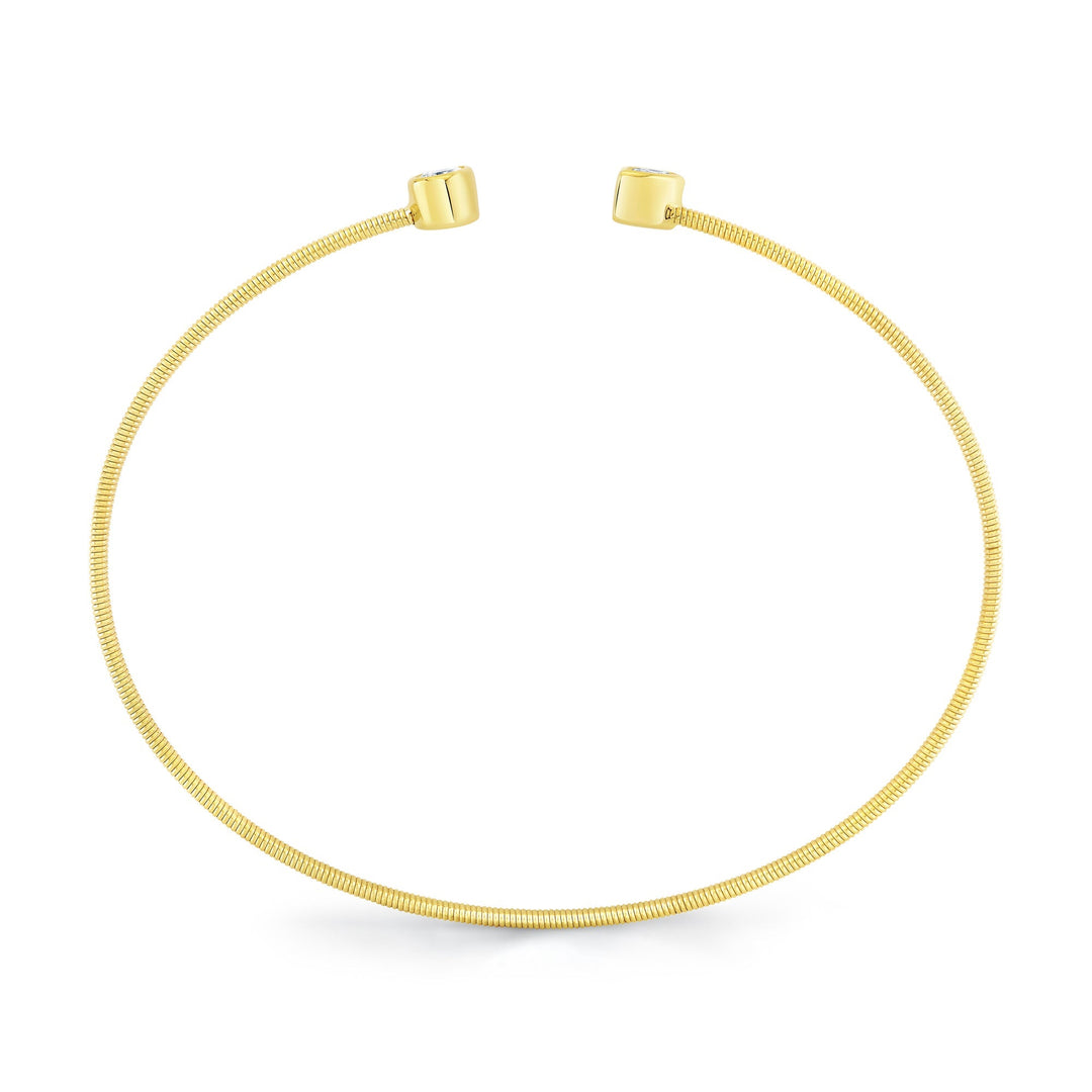 Shy Creation 0.22 ct Diamond Pear Bezel Bangle in 14K Yellow Gold — product view — B22001187ZS