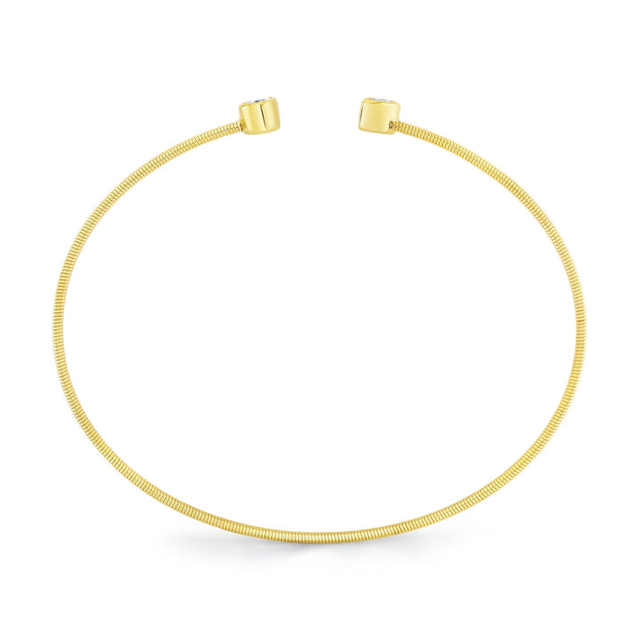 Shy Creation 0.22 ct Diamond Pear Bezel Bangle in 14K Yellow Gold — product view — B22001187ZS