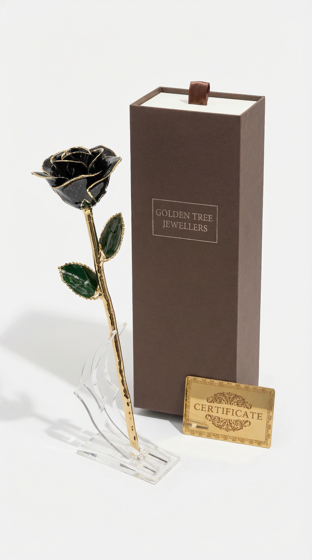 Sparkling Black 24K Gold Dipped Rose