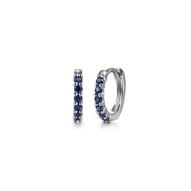 Gabriel & Co. 14K White Gold Sapphire Huggie Earrings