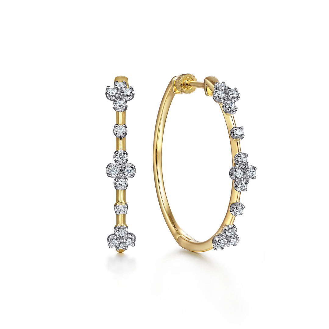 Gabriel & Co. 14K Yellow Gold 30mm Diamond Classic Hoop Earrings — front view — EG15004Y45JJ