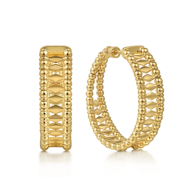 Gabriel & Co. 14K Yellow Gold Bujukan 30mm Classic Hoop Earrings