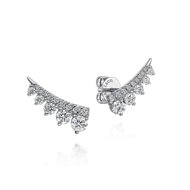Gabriel & Co. 14K White Gold Diamond Ear Climber Earrings