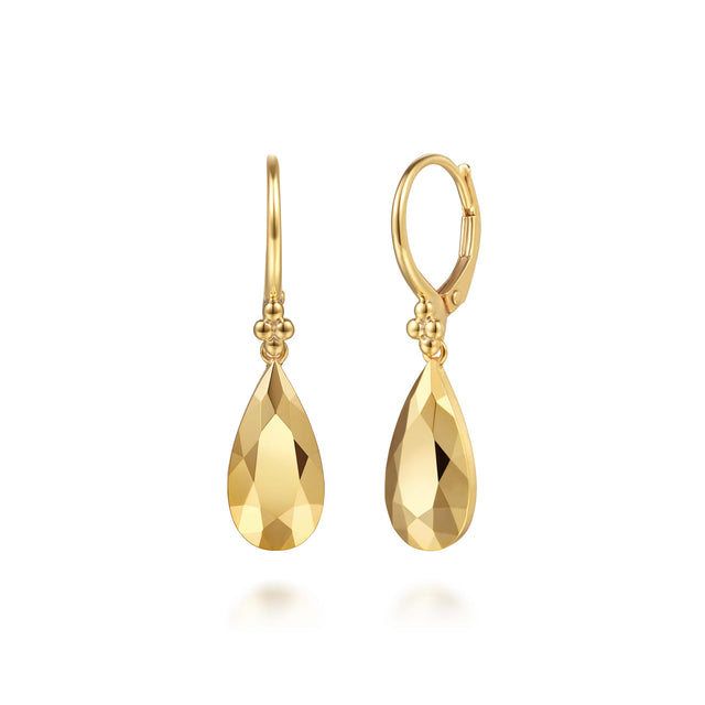 Gabriel & Co. 14K Yellow Gold Bujukan Clover Drop Earrings