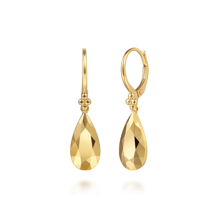 Gabriel & Co. 14K Yellow Gold Bujukan Clover Drop Earrings — front view — EG15495Y4JJJ
