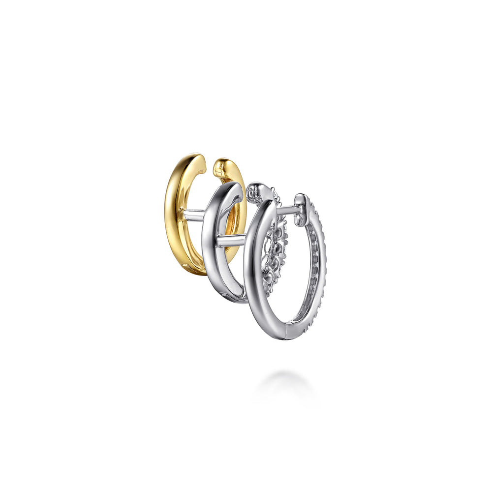Gabriel & Co. 14K White and Yellow Gold Diamond Multi Row Stuggies Earrings — alternate view — EG15579M45JJ