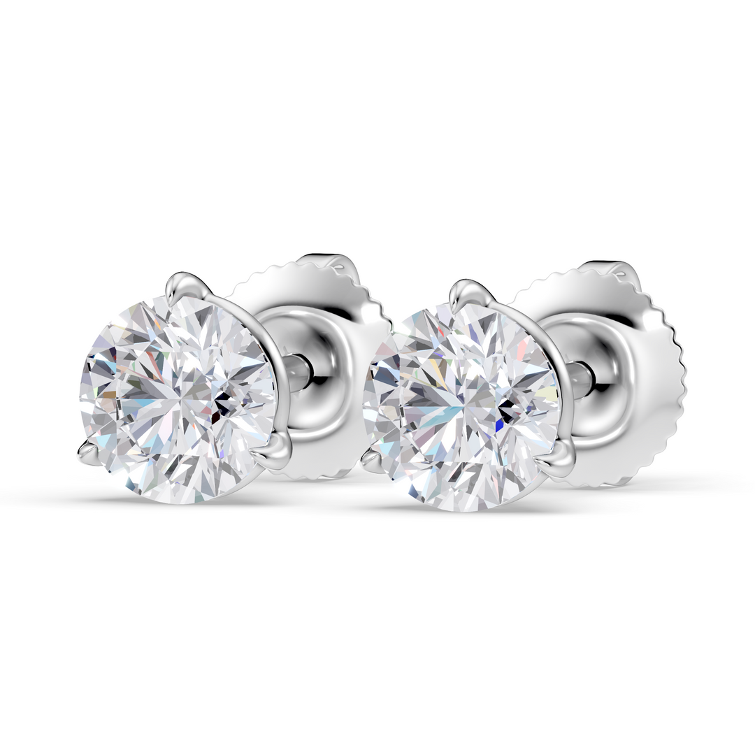 Classic Martini Screwback Lab Grown Diamond Stud Earrings