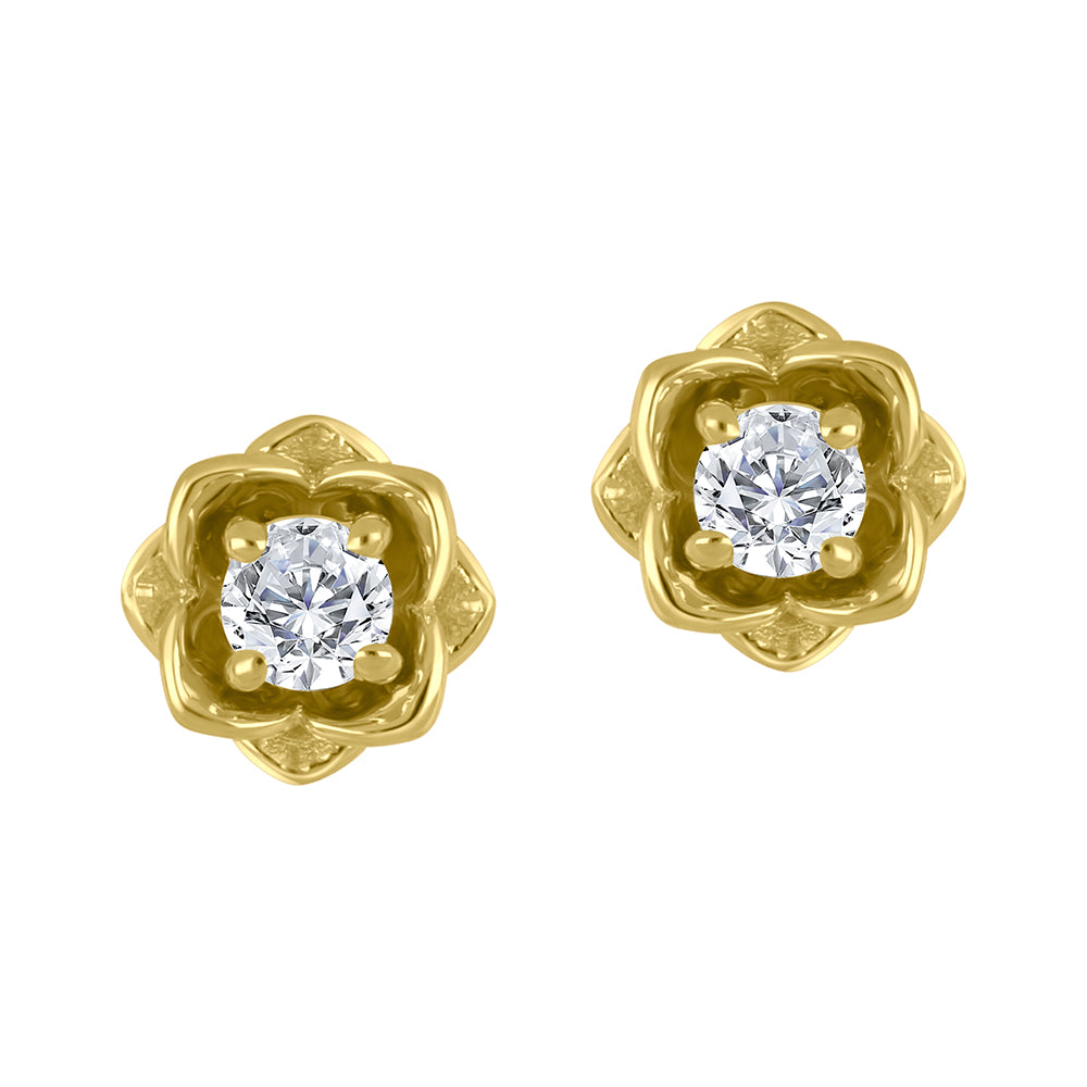 0.16 TCW Canadian Diamond Earrings in 10K Yellow Gold – FIG3547E16