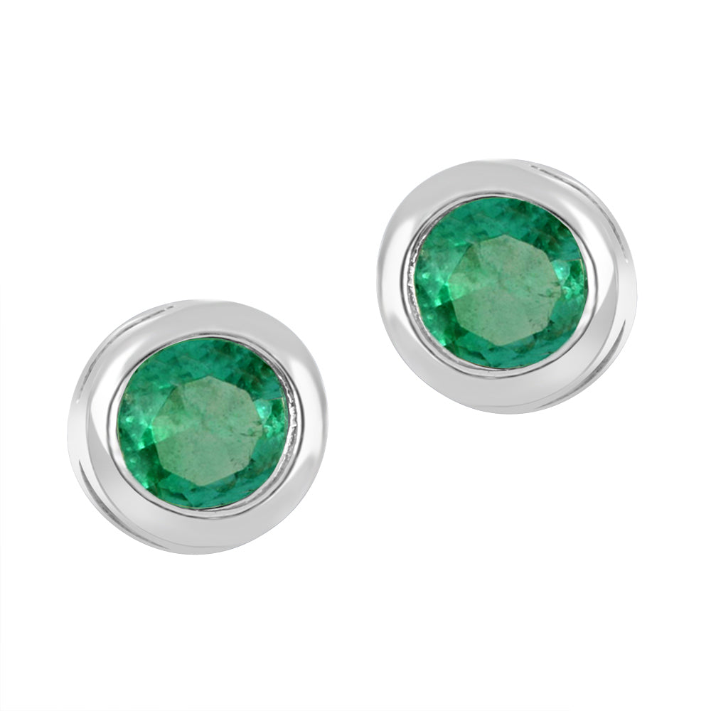 Emerald earrings in 10K white gold – G2913E/E