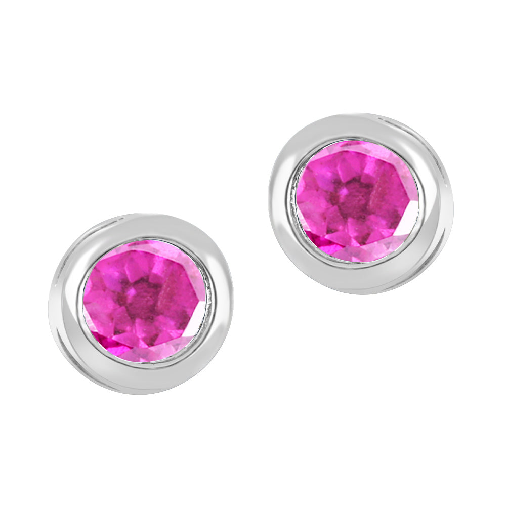 Pink topaz earrings in 10K white gold – G2913E/PTZ