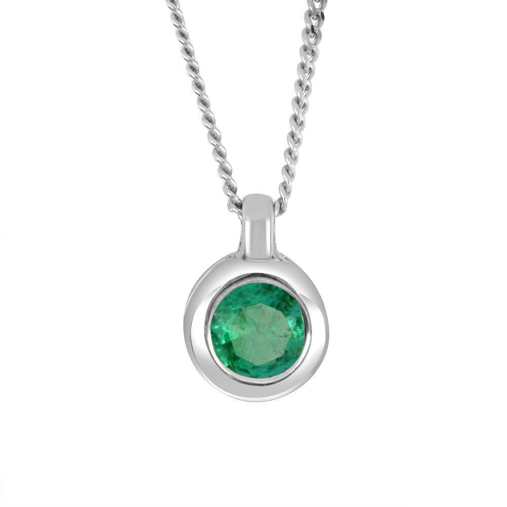 Emerald necklace in 10K white gold – G2913P/E