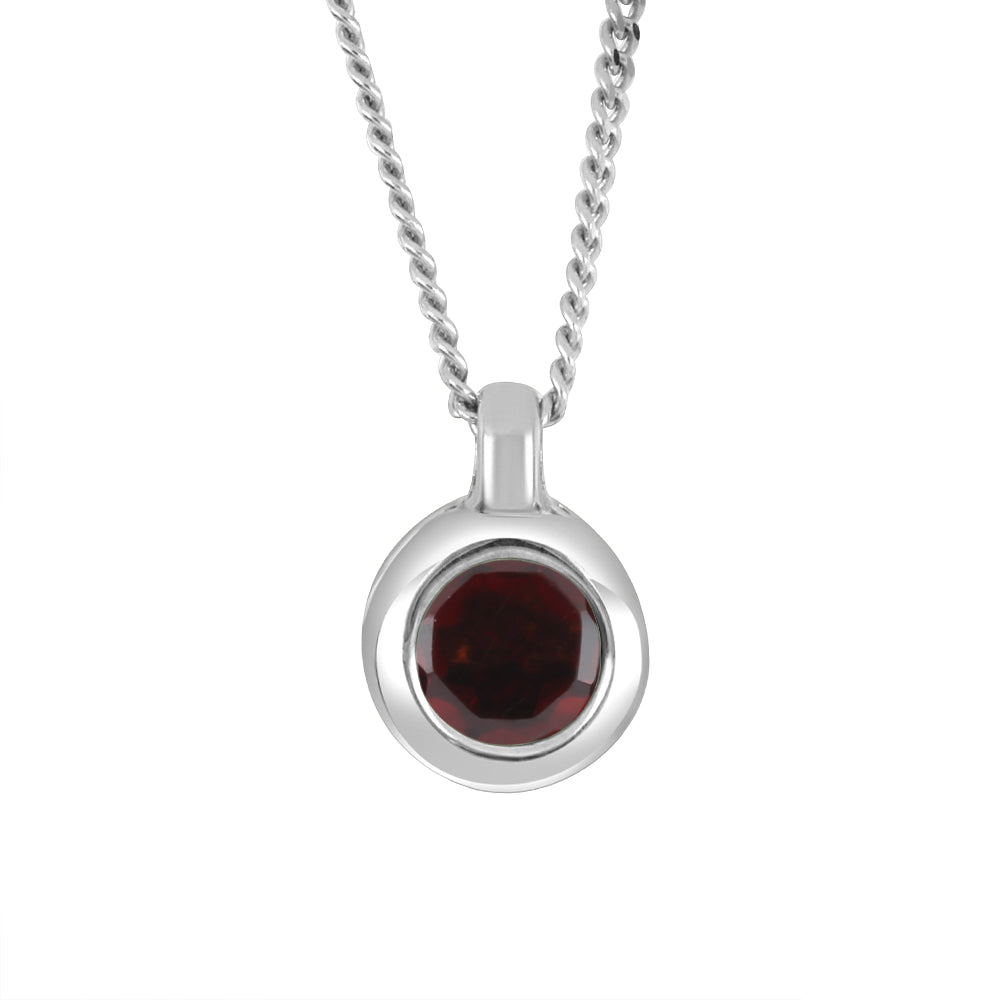 Garnet necklace in 10K white gold – G2913P/GA