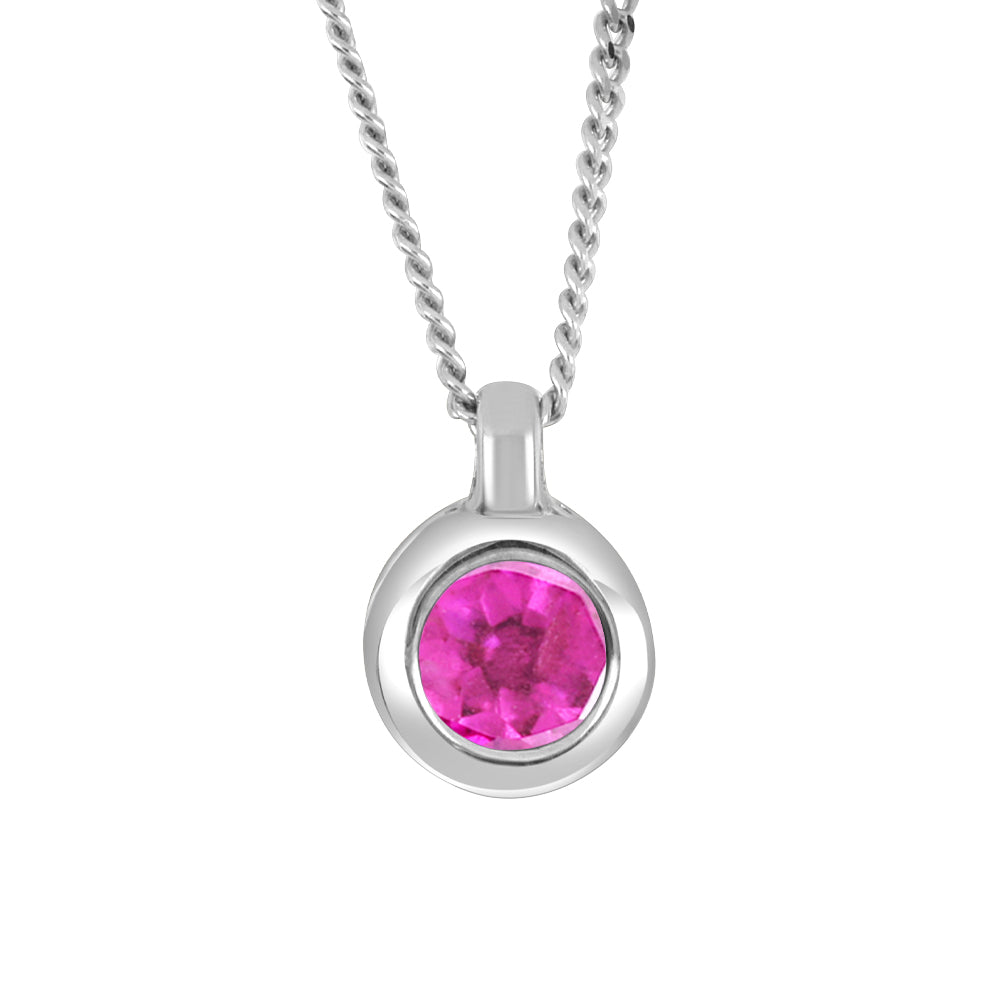 Pink topaz necklace in 10K white gold – G2913P/PTZ