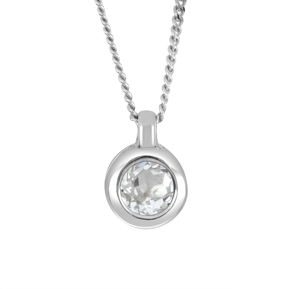 White topaz necklace in 10K white gold – G2913P/WTZ