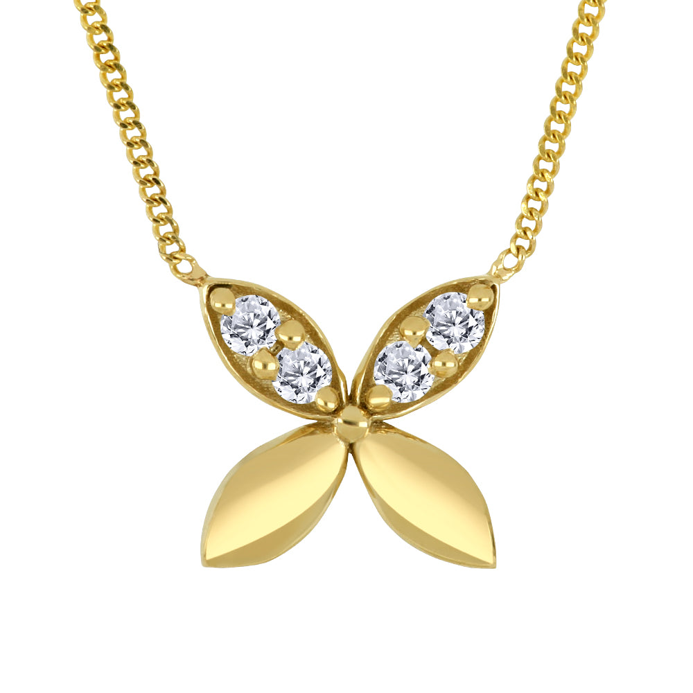 Natural diamond necklace in 10K yellow gold – G3310/P
