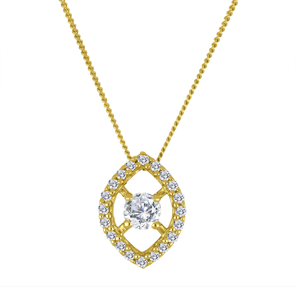 Canadian diamond necklace in 10K yellow gold – FIG3523P18