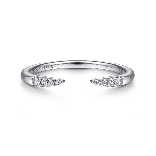 Gabriel & Co. 14K White Gold Open Diamond Tipped Stackable Ring