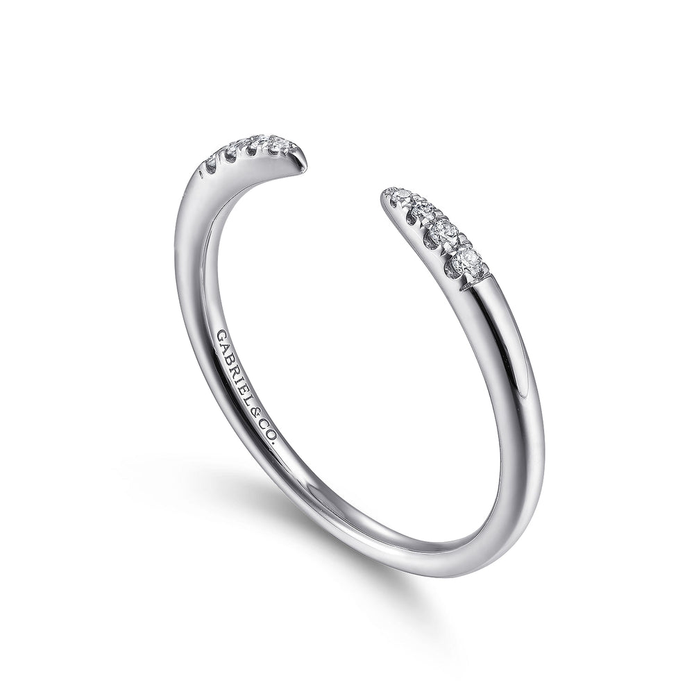 Gabriel & Co. 14K White Gold Open Diamond Tipped Stackable Ring — product view 1 — LR51177W45JJ