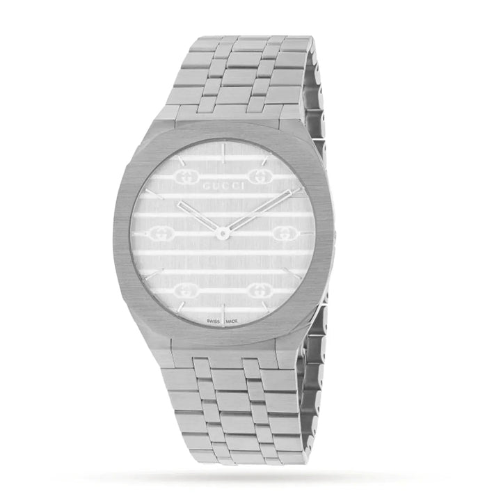 Gucci 25H Thin Stainless Steel Bracelet 34mm YA163402