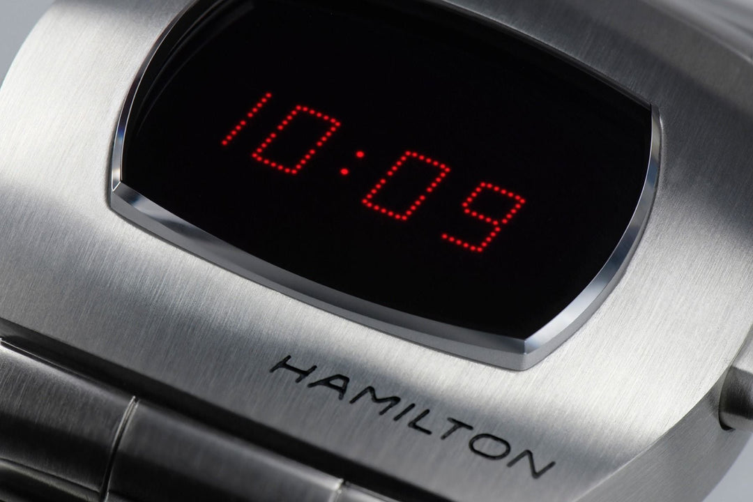 Hamilton American Classic PSR Digital Quartz 41mm x 35mm H52414130 dial detail