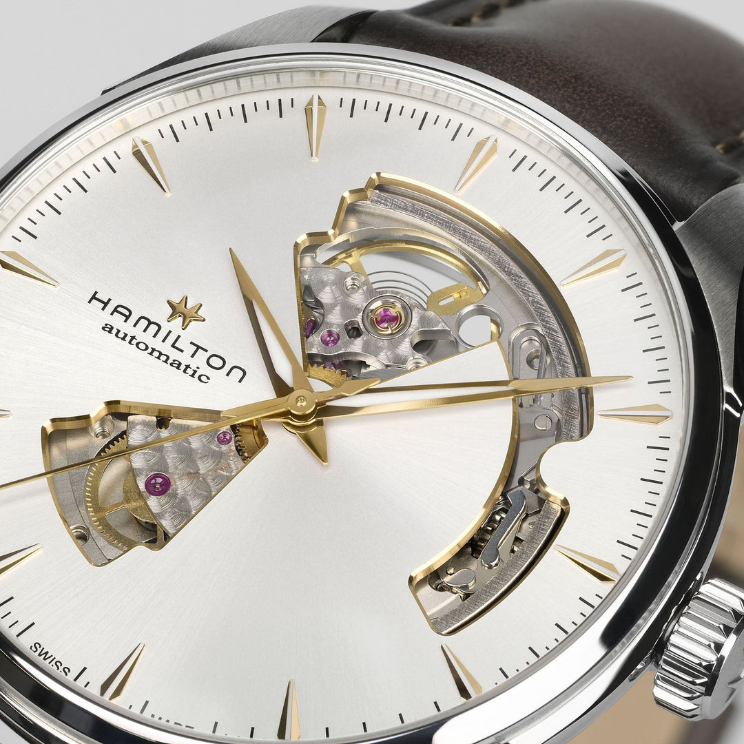 Hamilton Jazzmaster Open Heart Auto 40 mm H32675551 dial detail