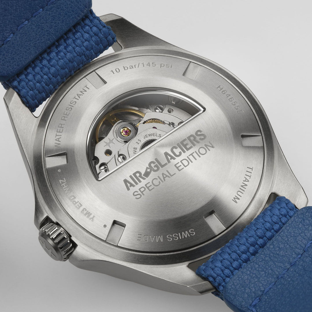 Hamilton Khaki Aviation Pilot Day Date Auto - Air-Glaciers Edition 42mm H64655941 open case back