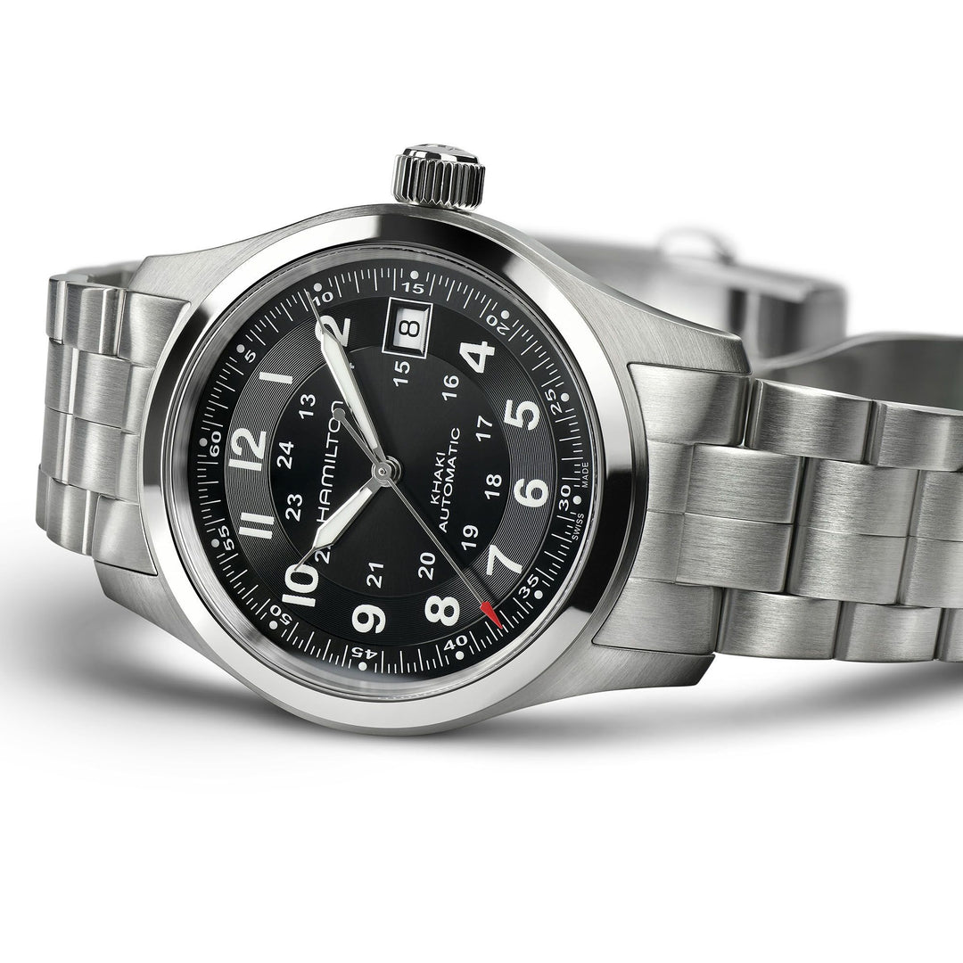 Hamilton Khaki Field Auto 38 mm H70455133 dial detail