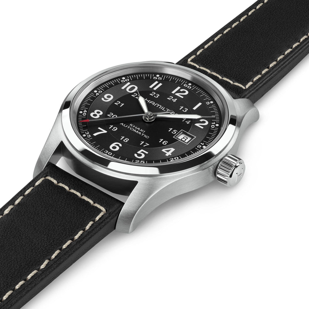 Hamilton Khaki Field Auto 42 mm H70605733 laid vew